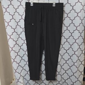 Everyday Black Straight-Leg Drawstring Pants